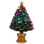 36 in. Fiber Optic Fireworks Artificial Christmas Tree with Ball Ornaments