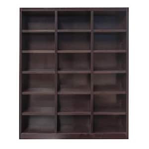 84 in. Espresso Wood 18-shelf Standard Bookcase with Adjustable Shelves
