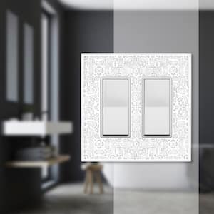 Momfort 2 Gang Rocker Metal Wall Plate - White