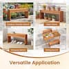 Various applications of the wooden garden bench.