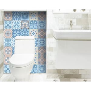 Amelia Blue 7 in. x 7 in. Vinyl Peel and Stick Tile (8.17 sq. ft./Pack)