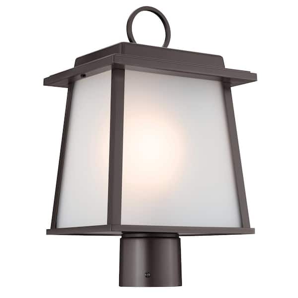 KICHLER Noward 1-Light Olde Bronze Aluminum Hardwired Outdoor Waterproof Post Light with No Bulbs Included (1-Pack)