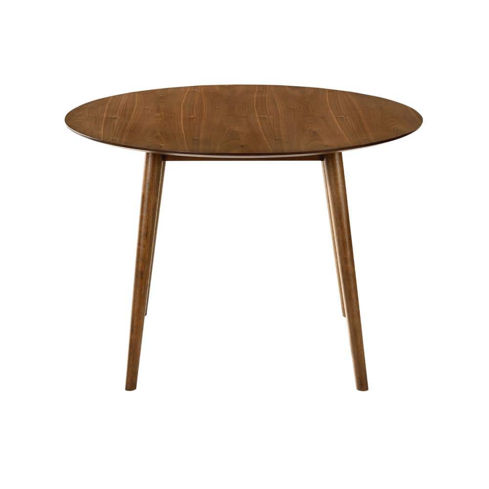 Arcadia 42" Round Walnut Wood Contemporary Dining Table