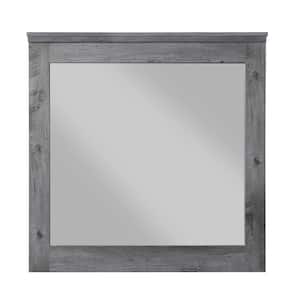 Vidalia 38 in. x 1 in. Modern Square Rustic Gray Oak Framed Mirror