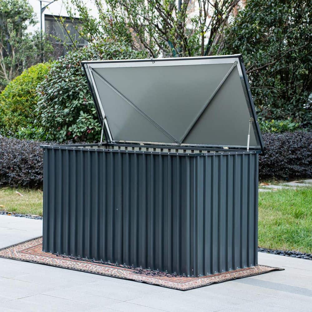 DIRECT WICKER Enter 313 Gal. Grey Iron Storage Deck Box PA-9072-GR ...