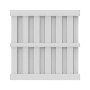 Whitney 6 ft. x 6 ft. White Vinyl Shadowbox Fence Panel