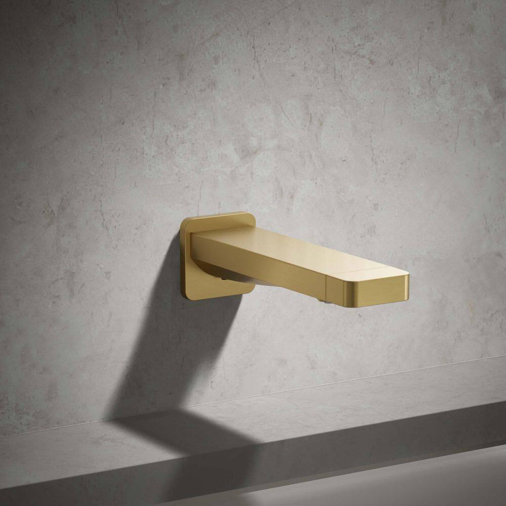 Vibrant Brushed Brass Wall-Mounted Tub Spout with Diverter