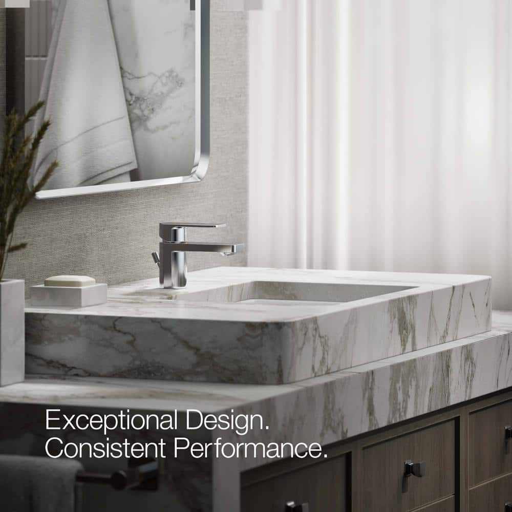 Parallel Polished Chrome Single Hole Bathroom Faucet