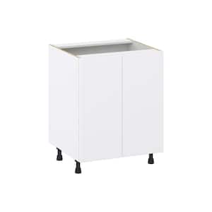Fairhope Bright White Slab Assembled Base Kitchen Cabinet with Full Height Door (27 in. W x 34.5 in. H x 24 in. D)