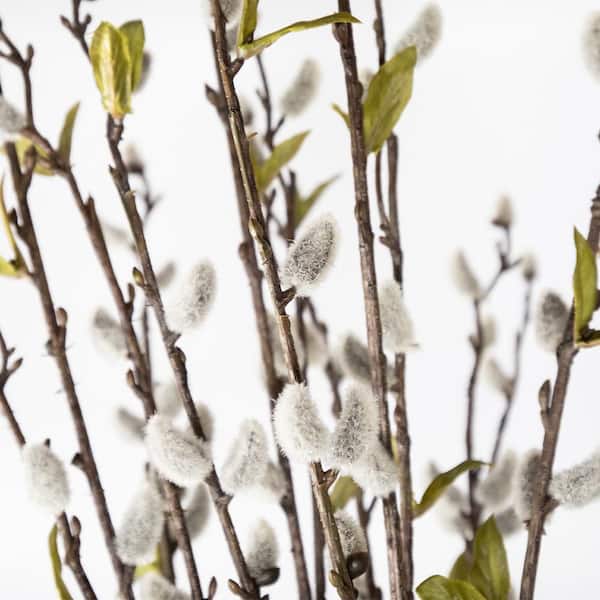Faux Pussy Willow Stem - Off-White