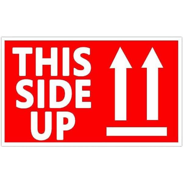 Unbranded Side Up Warning Stickers 2 x 3 Permanent Adhesive Labels 300 Per Roll Easy Peel Shipping Packing