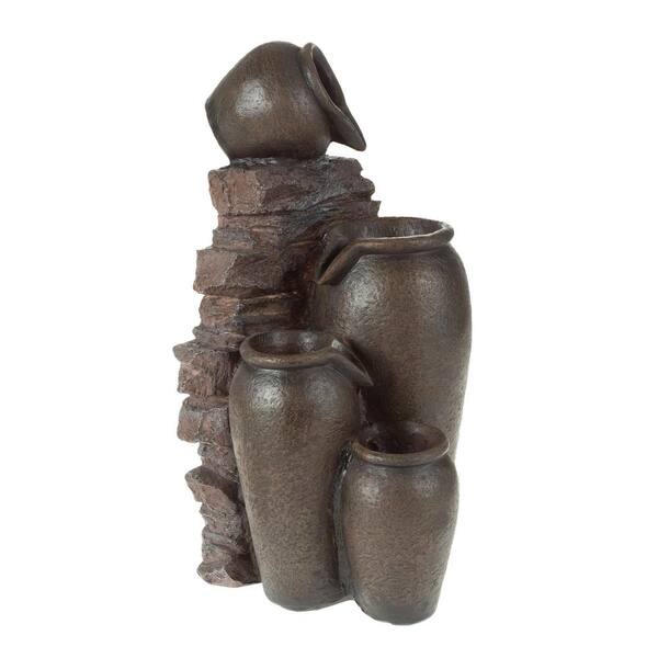 Pure Garden 4 Tier Pot Tabletop LED Water Fountain