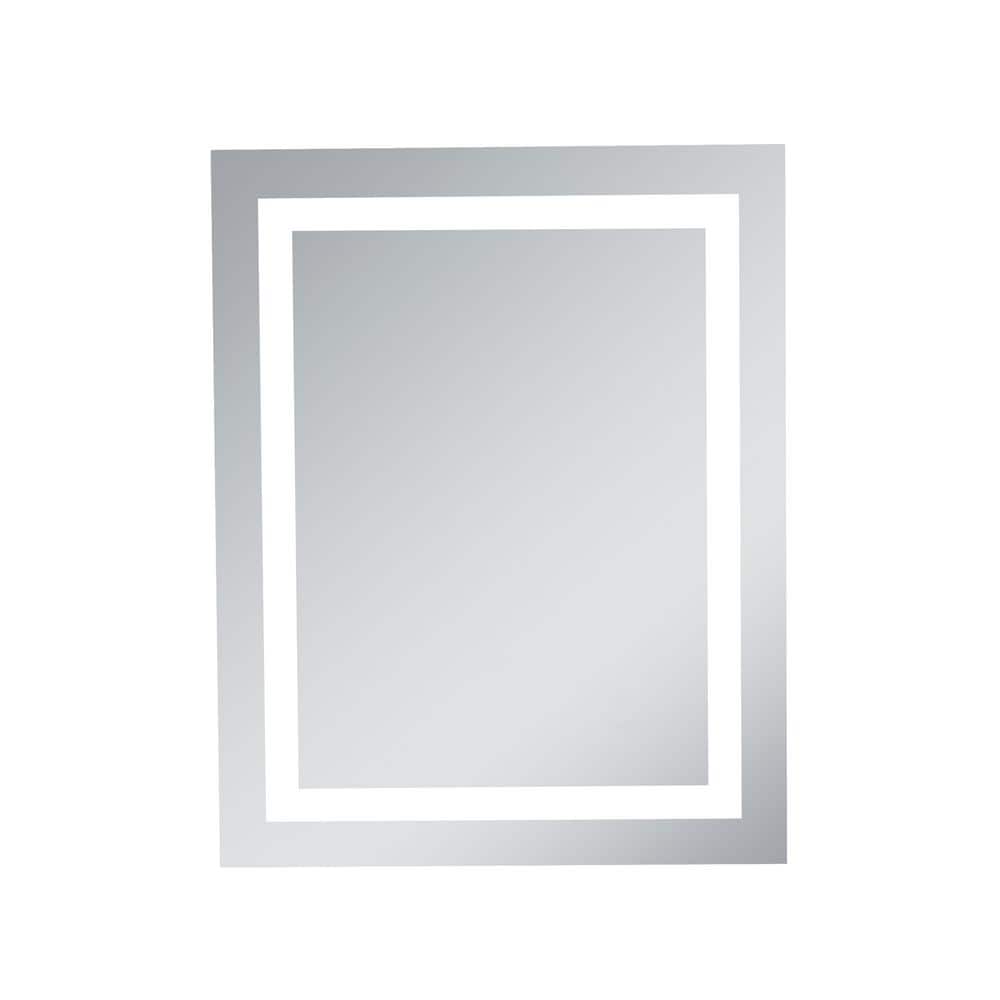 Timeless Home 24 in. W x 30 in. H Rectangle Frameless Glossy White LED Mirr