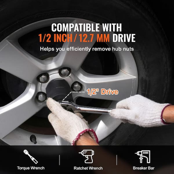 SKYSHALO Spindle Nut Socket Tool Kit, 1/2 in. Drive 6 Piece Axle