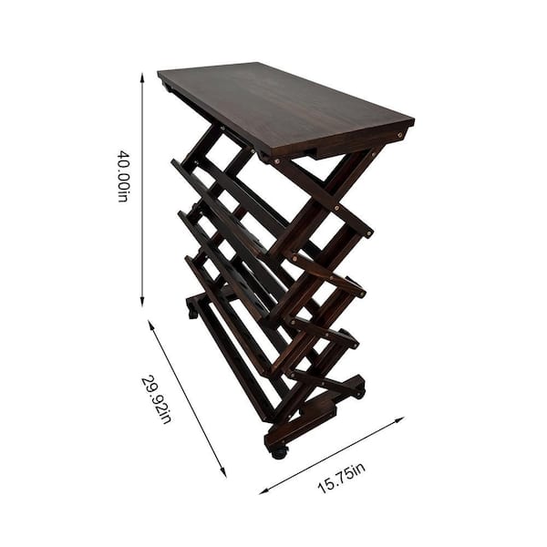 IDEAGLE Freestanding 26-Bottle Walnut Pine Wine Display 5-Tier IDEAGLE Freestanding 26-Bottle Walnut Pine Wine Display 5-Tier