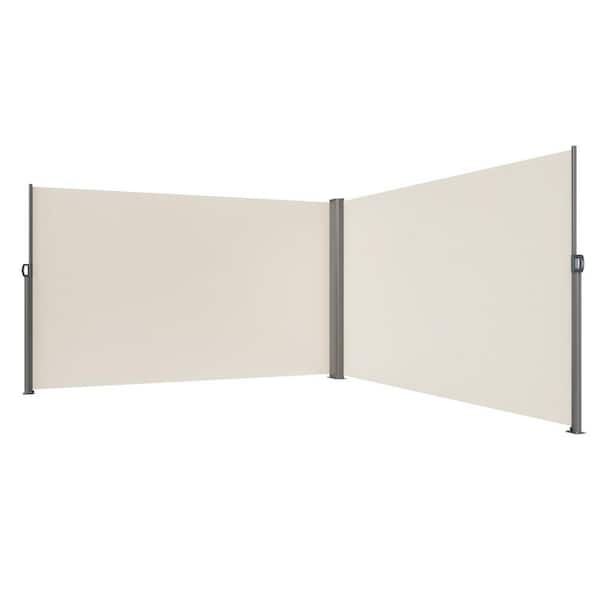 Retractable Side Awning 71 x 236 in. Aluminum Privacy Screen, 280g Polyester Waterproof UV 30+ for Patio, Balcony, Beige