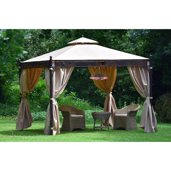 1500-Watt Infrared Hanging Electric Outdoor Heater with LED and Remote