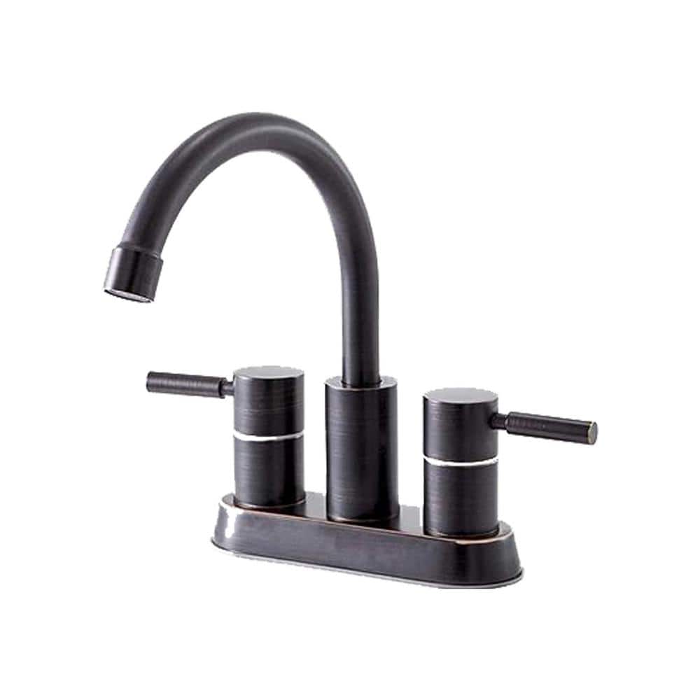 4 in. Centerset 2-Handle Bathroom Faucet with Spot Defense and Drain Assemb