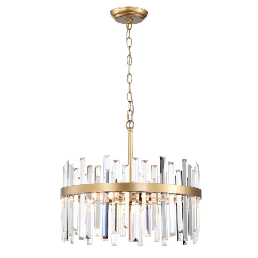 Casandra 5-Light Bronze Crystal Drum Chandelier