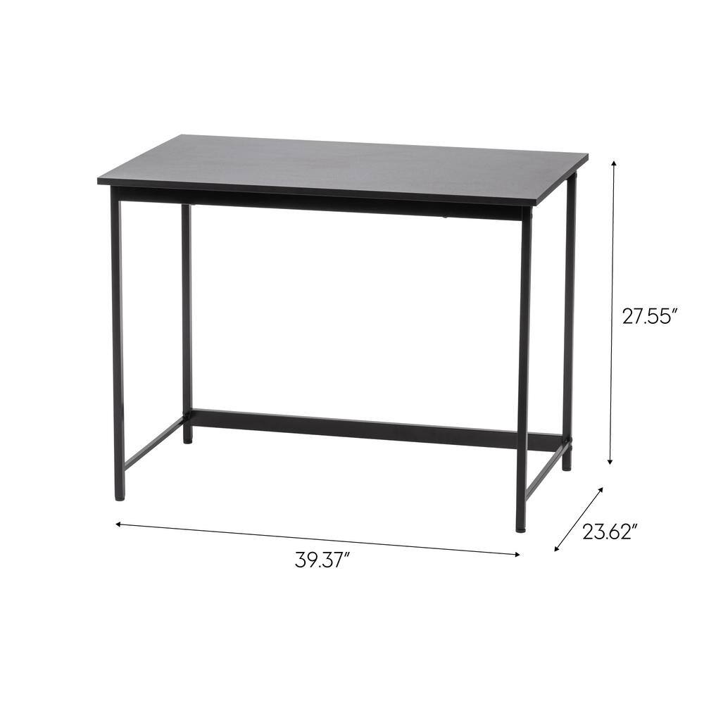 Black MDF and Metal 39" Gaming and Office Desk