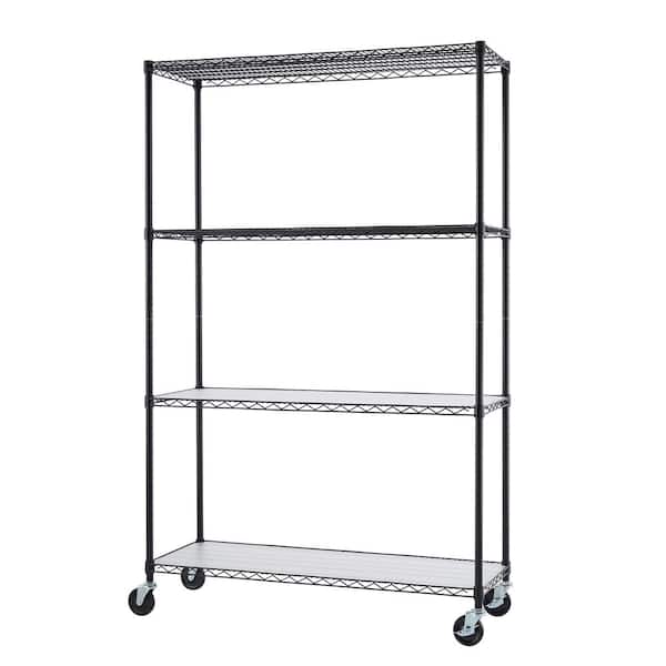 Rolling Steel Wire Shelving Unit, Metal Shelving With Wheels Home Depot