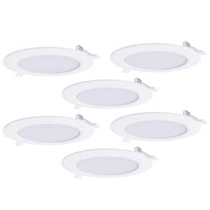 6 in. Canless LED Downlight 6500K New Construction and Remodel Integrated LED Recessed Light Kit (6-Pack)