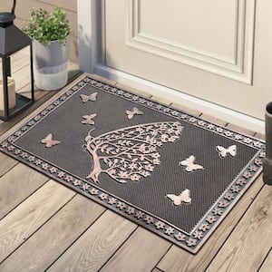 A1HC Copper 18 in x 30 in Rubber Pin Non-Slip Backing Outdoor Durable Entrance Doormat