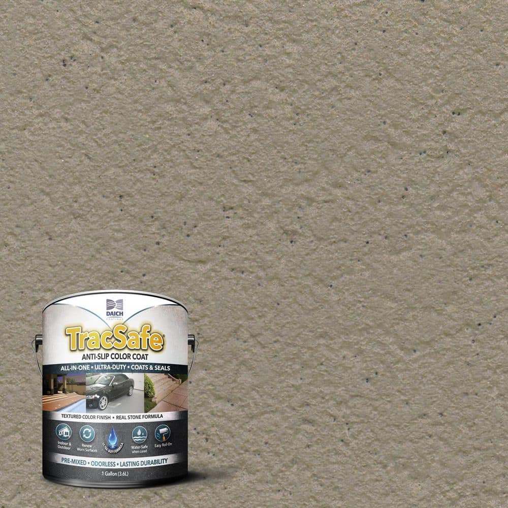 DAICH TracSafe All-In-One 1 gal. Shell Gray Matte Anti-Slip Color Coat ...