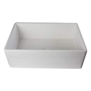Smooth Farmhouse Apron Fireclay 30 in. Single Basin Kitchen Sink in White