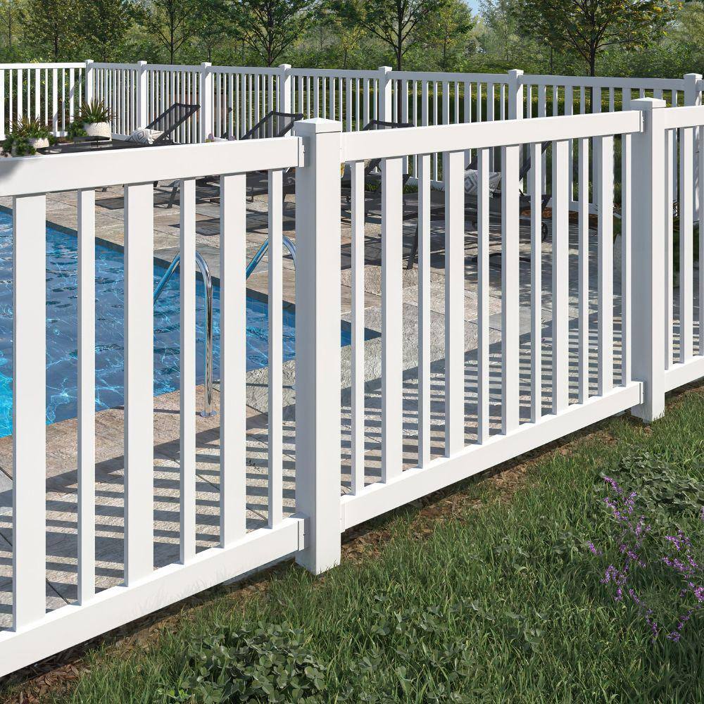 4-ft White Vinyl No-Dig Fence Post with Steel Anchor