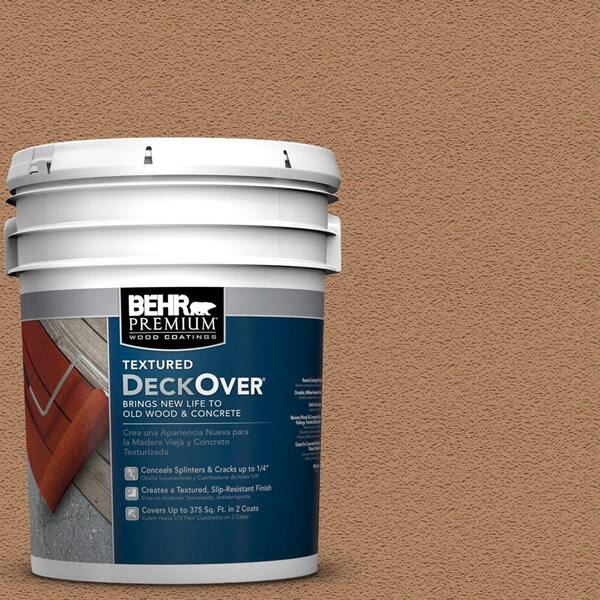 BEHR Premium Textured DeckOver 5 gal. #SC-158 Golden Beige Textured Solid Color Exterior Wood and Concrete Coating