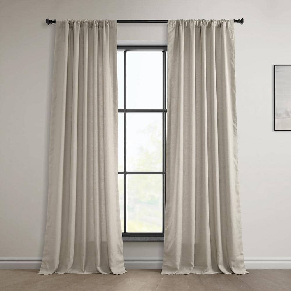 Exclusive Fabrics & Furnishings Light Birch Beige Euro Linen Rod Pocket ...