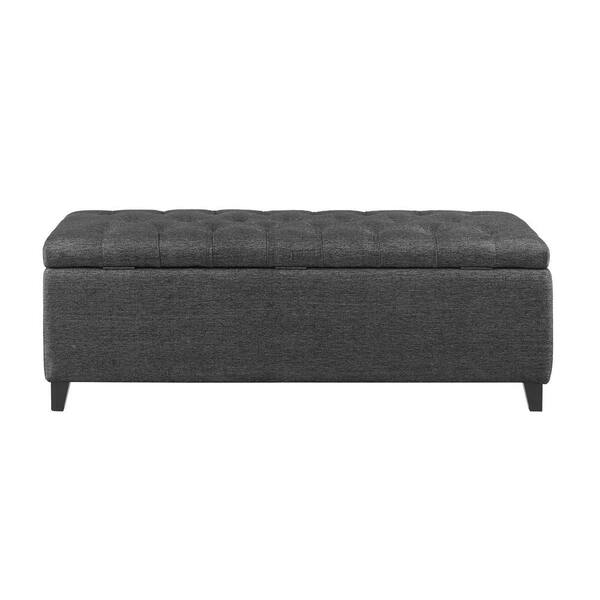 Madison Park Sasha Charcoal Tufted Top, Best Storage Bench For King Size Bed