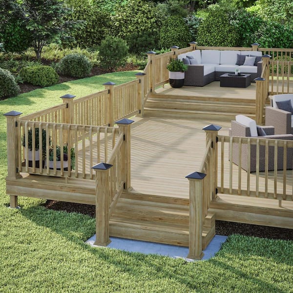 Deckorators 6 in. x 6 in. Victoria Black High Point Pressure Treated Wood Post Cap