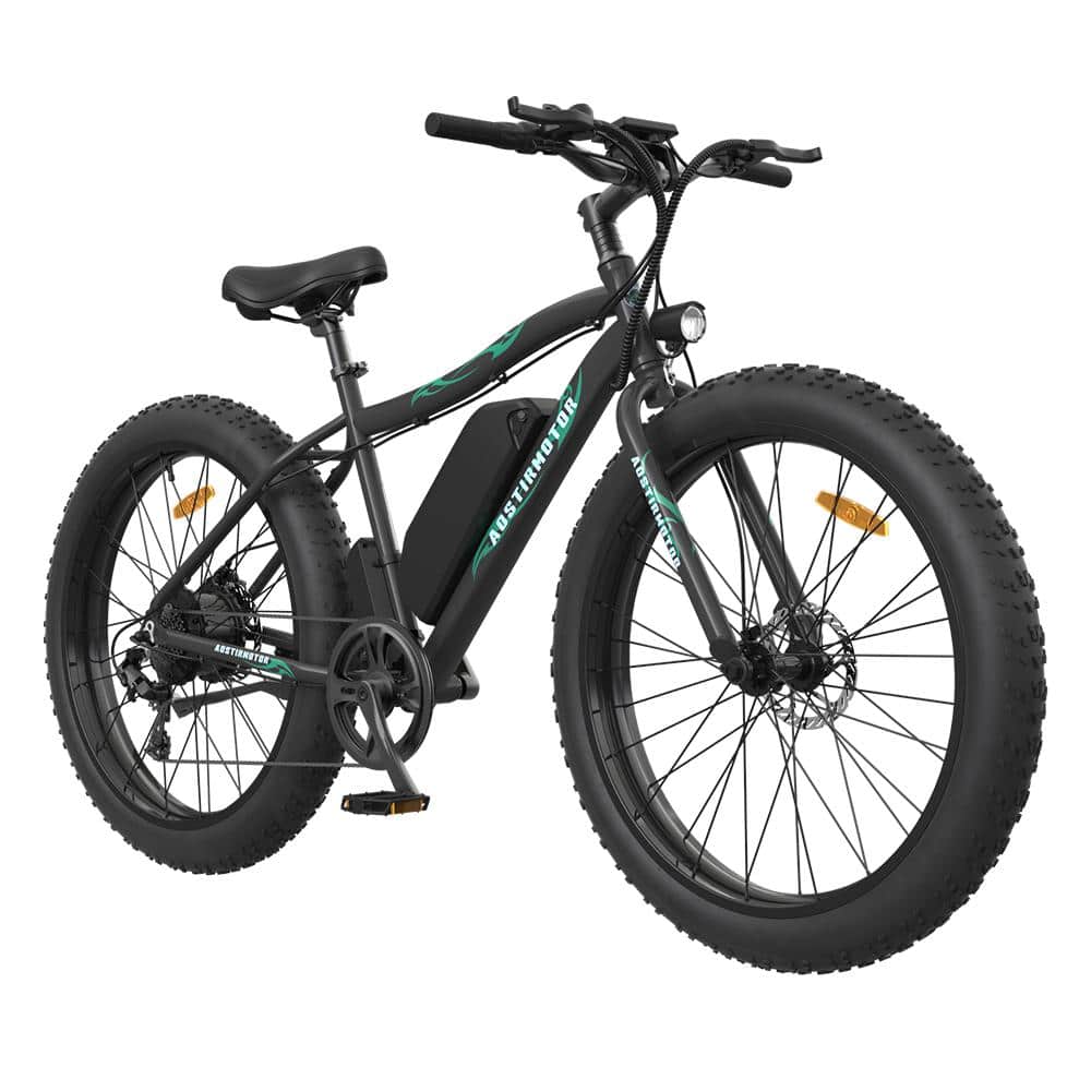 26 in. 500-Watt Electric Bike Fat Tire P7 36-Volt 12.5 mAH Removable Lithium Battery for Adults, Blacks