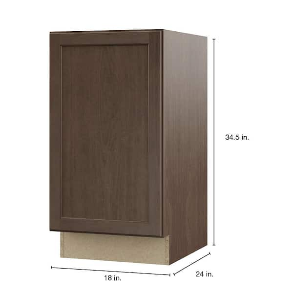 Hampton Bay Shaker 18 in. W x 24 in. D x 34.5 in. H Assembled Pull Out  Waste Bin Base Kitchen Cabinet in Satin White KBW18-SSW - The Home Depot