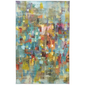 Confetti Multi 4 ft. x 5 ft. Abstract Area Rug
