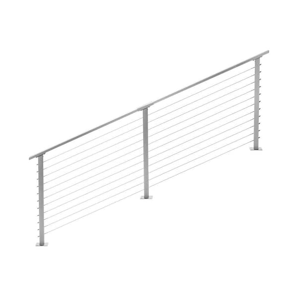 CityPost 10 ft. Stair Cable Railing, 36 in. Base Mount, Grey