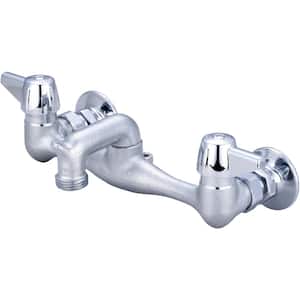 Single-Handle Wall Mounted Lawn Utility Faucet in Rough Chrome