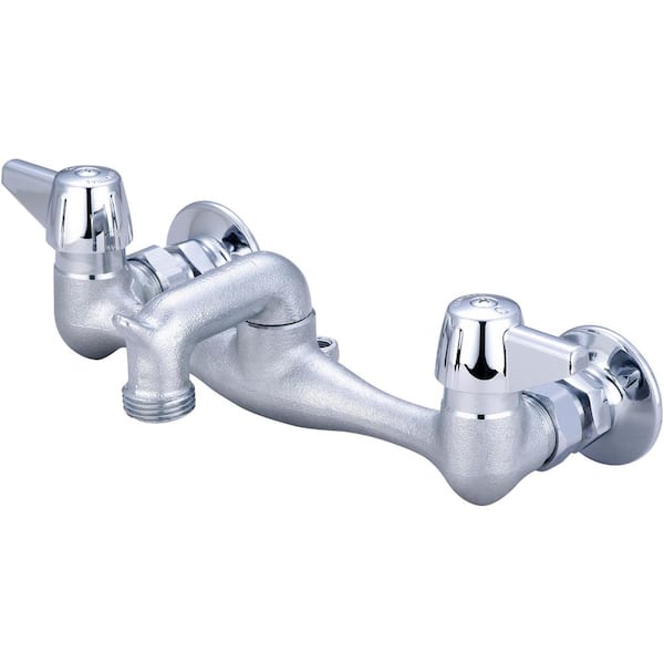 Central Brass Single-Handle Wall Mounted Lawn Utility Faucet in Rough Chrome