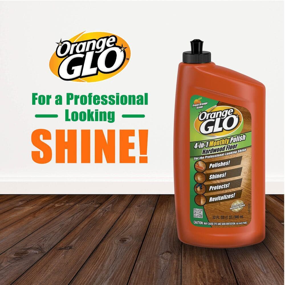 Orange Glo 4-in-1 Hardwood Floor Cleaner and Polish, 24 fl oz, Pack of 2