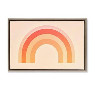 Boho Rainbow with Gradient by Andrea Haase Brown Floater Frame Abstract Graphic Art Print 21 in. x 31 in.