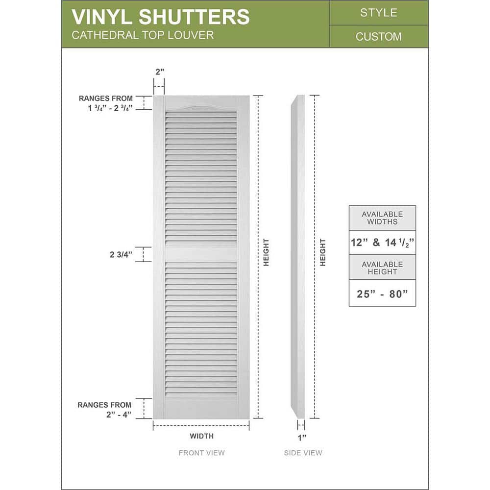 Bordeaux Vinyl 12" x 54" Louvered Decorative Shutters
