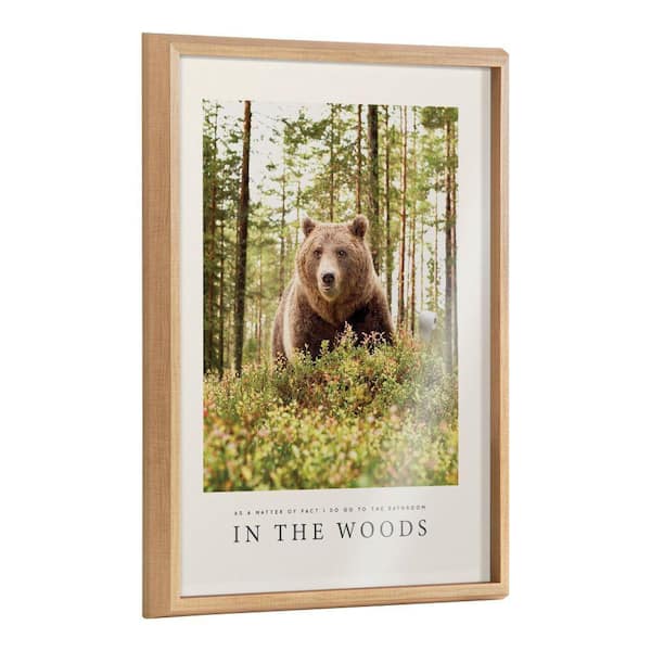 Kate and Laurel Blake Bathroom in the Woods by the Creative Bunch Studio Framed Glass Art Print 24 in. x 18 in.