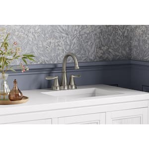 Bellera 4 in. Centerset Double-Handle Bathroom Faucet in Vibrant Brushed Nickel