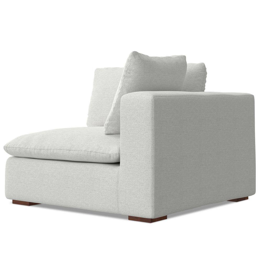 Jasmine Right-Arm Sofa Module in Light Gray Chenille Fabric