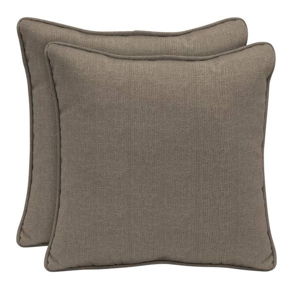 Home Decorators Collection Sunbrella Cast Shale Square Outdoor Throw Pillow (2-Pack)