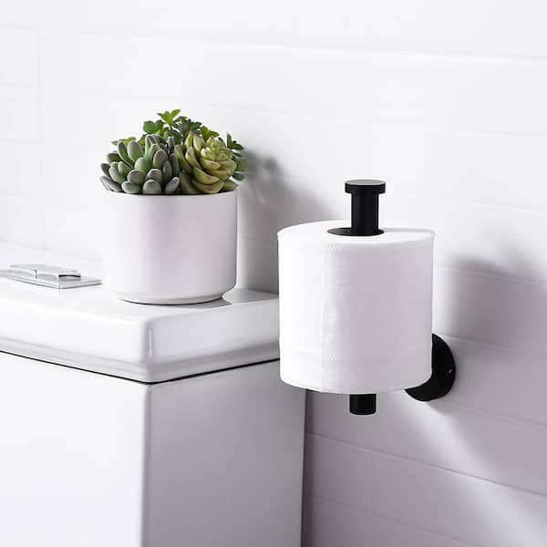 Delta Trinsic Matte Black Wall Mount Single Post Toilet Paper Holder in the Toilet  Paper Holders department at