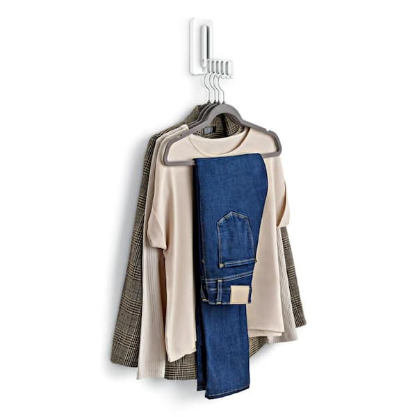 Folding White Clothes Hanger (1 Hook, 3 Strips)