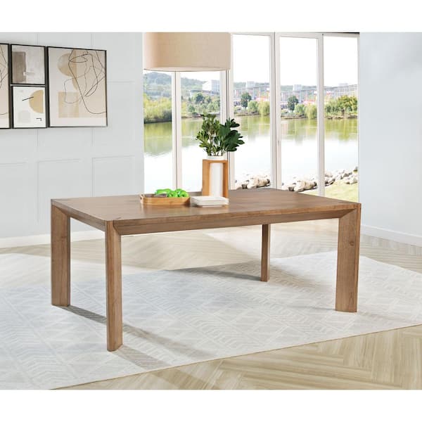 Coaster Bruner Farmhouse Natural Brown Wood Top 72 in. 4 Legs Dining Table Seats 8